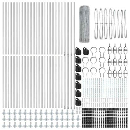 Стълб за ограда. Сребрист 100 x 0,8 м (13 мм мрежа) Стомана
