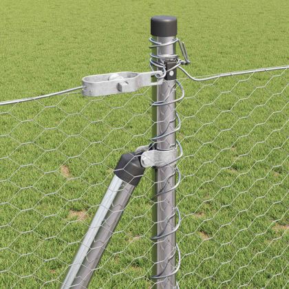 Стълб за ограда. Сребрист 100 x 0,8 м (25 мм мрежа) Стомана