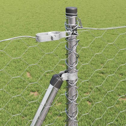 Стълб за ограда. Сребрист 100 x 0,8 м (50 мм мрежа) Стомана