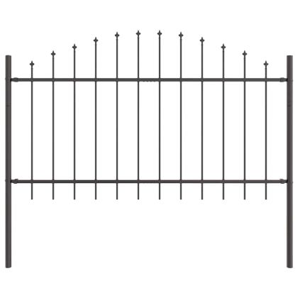 Градска ограда 4 pcs Сив 170 x 140 см Прахово боядисана стомана