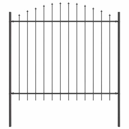 Градска ограда 4 pcs Сив 170 x 190 см Прахово боядисана стомана