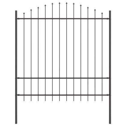 Градска ограда 7 pcs Сив 170 x 215 см Прахово боядисана стомана