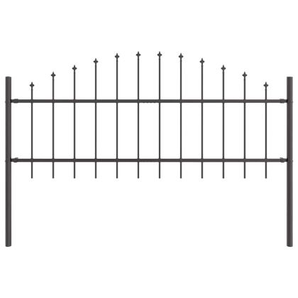 Градска ограда 8 pcs Сив 170 x 140 см Прахово боядисана стомана