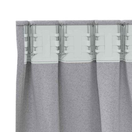 Завеси за затъмняване с пръстени 2 pcs Светлосиво 260 x 140 см