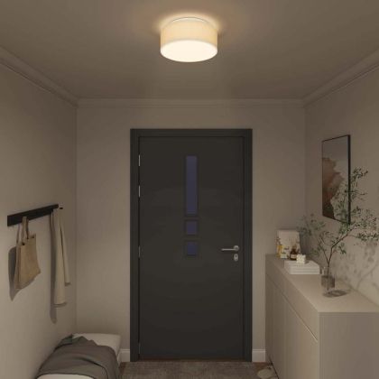 Таванна лампа с прожектори Бяло 30 x 30 x 13,5 см текстил