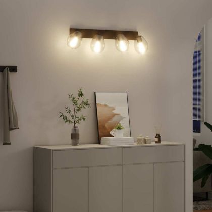 Таванен спот Черно 73.5 x 13 x 26 см Стъкло и метал