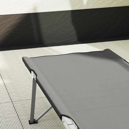 Сгъваемо къмпинг легло 2 pcs Сив 194 x 62,5 x 42,5 см