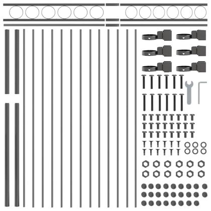 Елемент на оградата Сив 170 х 130 см Стомана