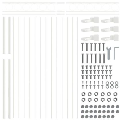 Елемент на оградата Бяло 170 x 200 см Стомана