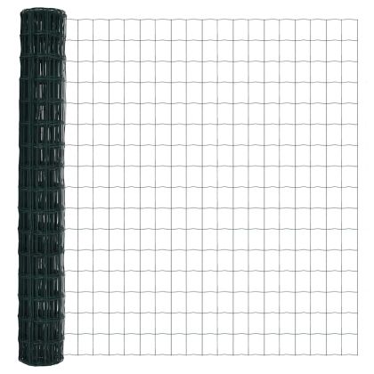 Европейска ограда Зелен 1,5 x 10 m Желязо с PVC покритие