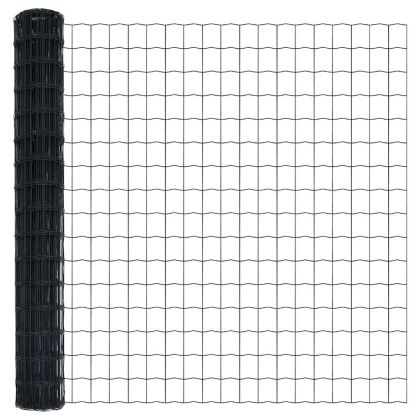 Европейска ограда Сив 1,6 x 10 m Желязо с PVC покритие