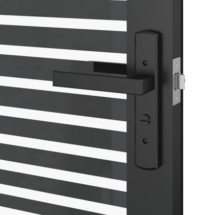 Стъклена врата На райета Черно 76 x 3.5 x 201.5 см Алуминий