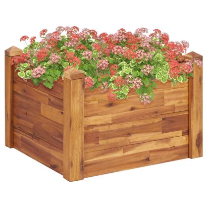 Градинска повдигната леха, 60x60x44 см, акациево дърво масив