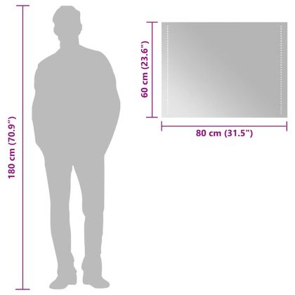 LED огледало за баня, 80x60 см