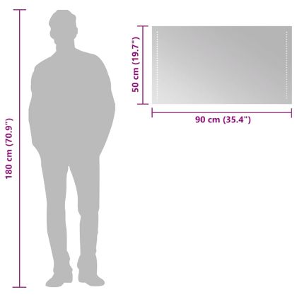 LED огледало за баня, 90x50 см