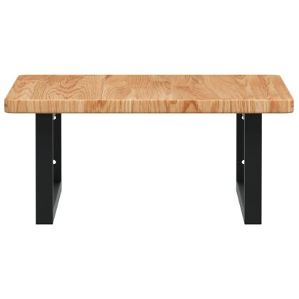 Стенен рафт за мивка, стомана и масивно дърво дъб