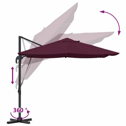 Плажен чадър 351 x 250 x 260 см Полиестер и алуминий