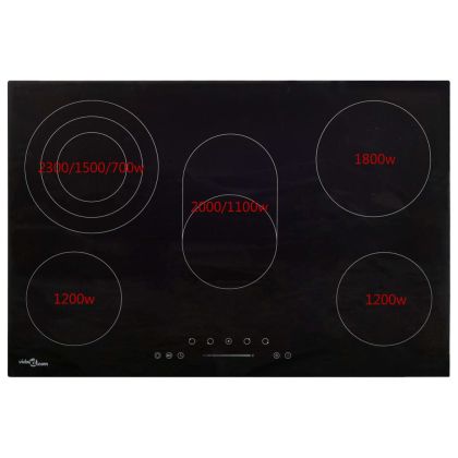 Керамичен плот с 5 котлона, сензорен контрол, 90 см, 8500 W