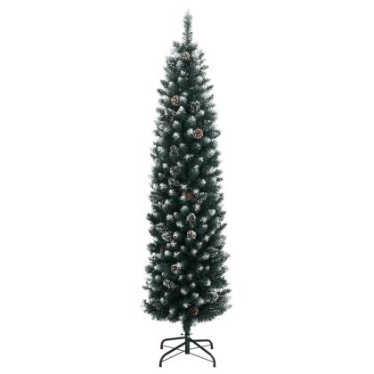 Изкуствена тънка коледна елха, 150 LED, 120 см