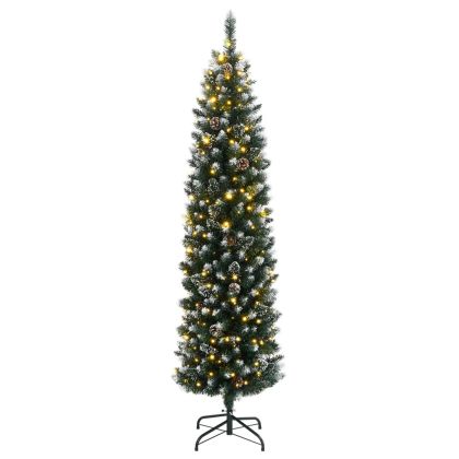 Изкуствена тънка коледна елха, 150 LED, 150 см