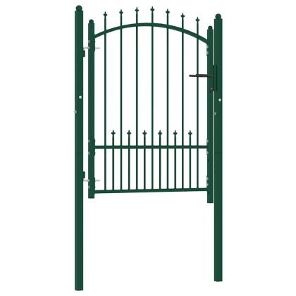 Оградна порта Emmen с шипове, стомана, 104x109,5 см, зелена