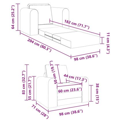Диван легло Черно 98 x 71 x 83 см текстил
