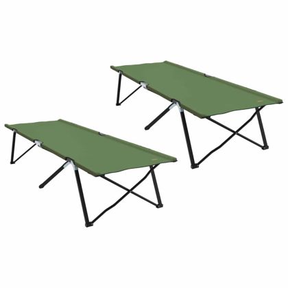 Сгъваемо къмпинг легло 2 pcs Зелен 206 х 76 х 74 см