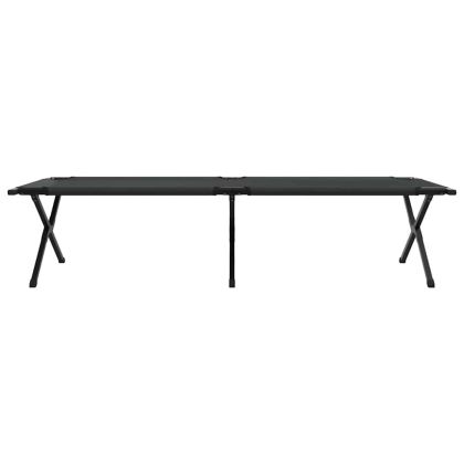 Сгъваемо къмпинг легло Черно 210 x 80 x 46 см Оксфордска тъкан