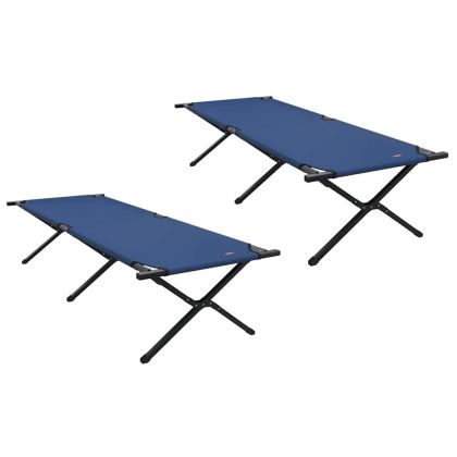 Сгъваемо къмпинг легло 2 pcs Синьо 210 x 80 x 46 см