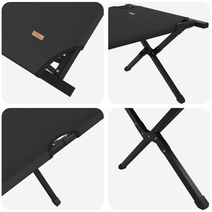 Сгъваемо къмпинг легло 2 pcs Черно 210 x 80 x 46 см