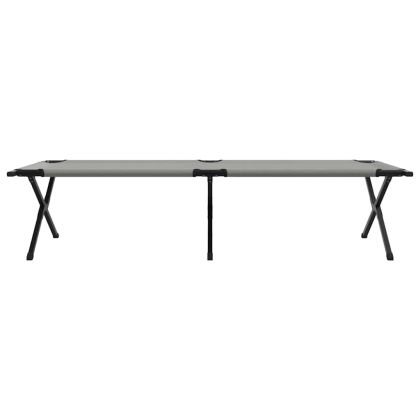 Сгъваемо къмпинг легло 2 pcs Сив 210 x 80 x 46 см