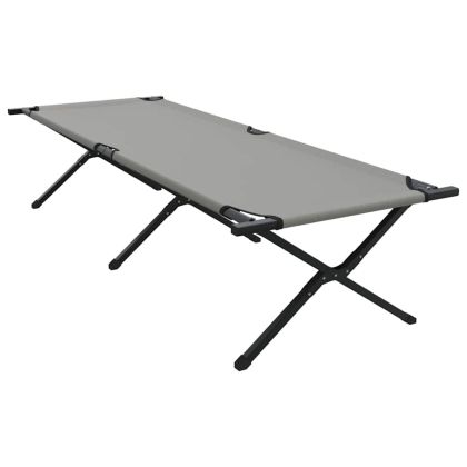 Сгъваемо къмпинг легло 2 pcs Сив 210 x 80 x 46 см