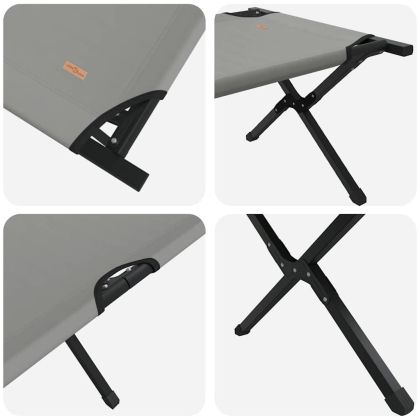 Сгъваемо къмпинг легло 2 pcs Сив 210 x 80 x 46 см