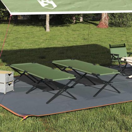 Сгъваемо къмпинг легло 2 pcs Зелен 210 x 80 x 46 см