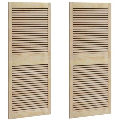 Врата за шкаф с врата 2 pcs Естествен 140,5 x 2,1 x 59,5 см