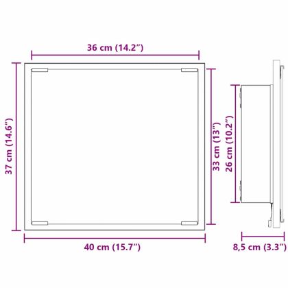 LED огледало за баня Димян дъб 40 x 37 x 8.5 см