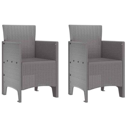 Градински стол 2 pcs Светлосиво 53 x 49 x 85 см Полипропилен