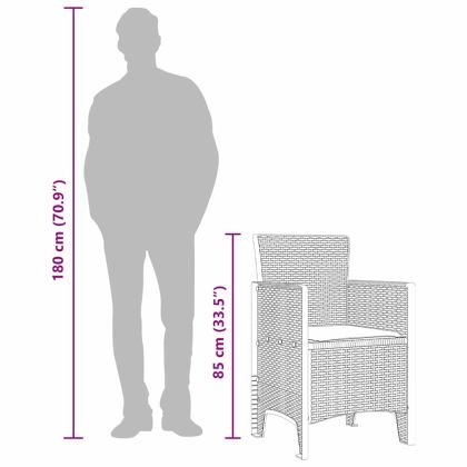 Градински стол 2 pcs Светлосиво 53 x 49 x 85 см Полипропилен