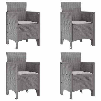 Градински стол 4 pcs Светлосиво 53 x 49 x 85 см Полипропилен