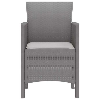 Градински стол 4 pcs Светлосиво 53 x 49 x 85 см Полипропилен