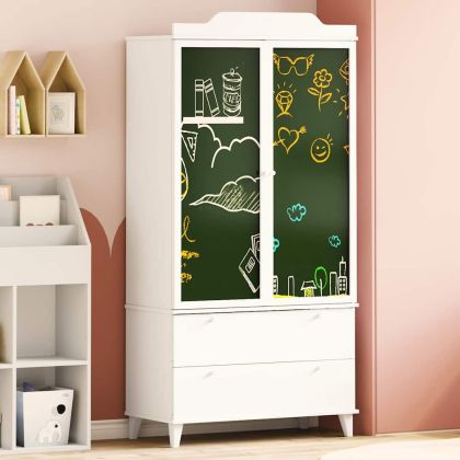 Дъска за записки Гардероб с рафт ROROS Бяло 90 x 45 x 180 cm