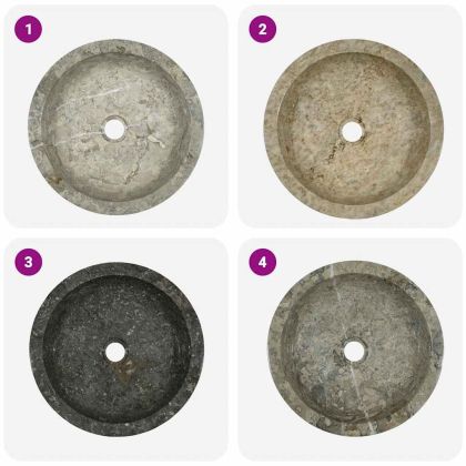 Сива мивка, Ø40x12 см, мрамор