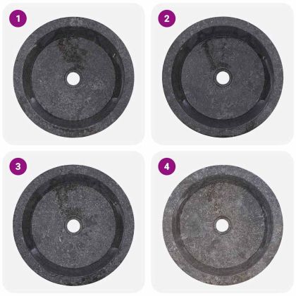 Сива мивка, Ø40x15 см, мрамор