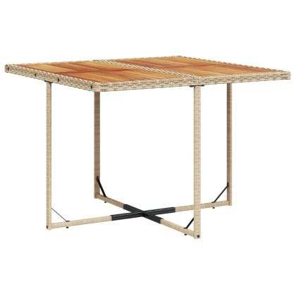 Градински комплект с възглавници, 9 части, бежов полиратан