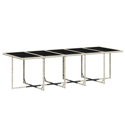 Градински комплект с възглавници 11 части, светлосив полиратан