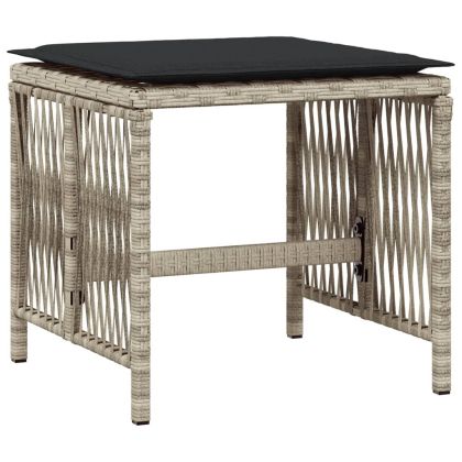 Градински комплект от 13части с възглавници светлосив полиратан