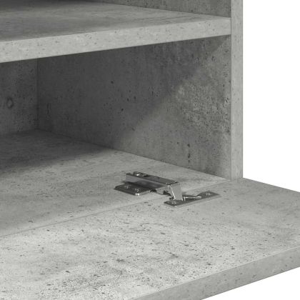 Стенни шкафове с LED светлини за телевизор, 2 бр, бетонно сив, 40x30x60,5 см