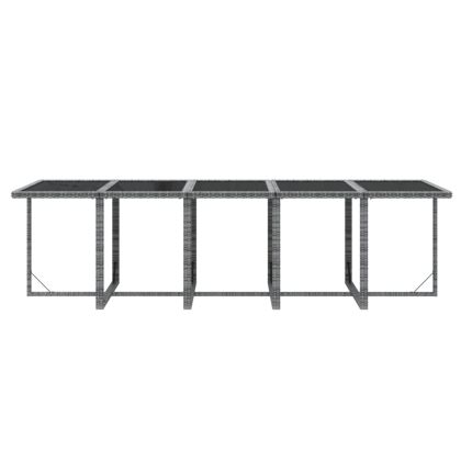 Градински комплект с възглавници 15 части полиратан сив