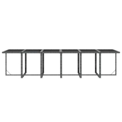 Градински трапезен комплект 13 части възглавници полиратан сив