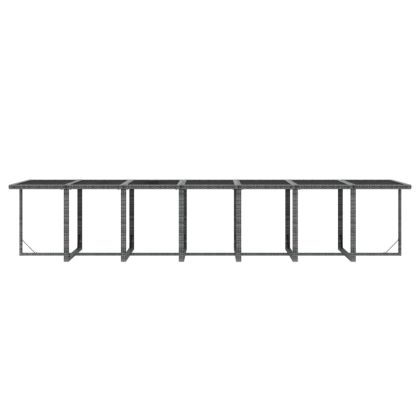 Градински трапезен комплект възглавници 19 части полиратан сив